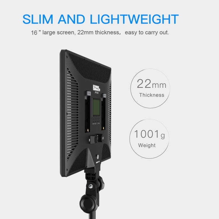 Pixel P50 Dual Color Temperature Flat Panel Fill Light 45W Soft Outdoor Shooting Fill Light For S...
