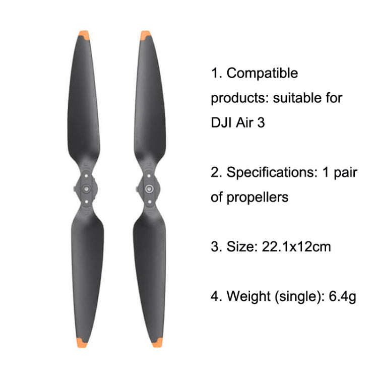 Original DJI Air 3 1pair Noise Reduction Propeller(Black)