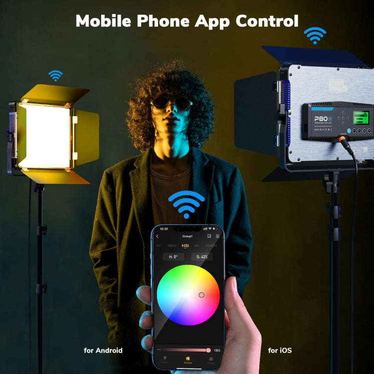 Pixel P80 60W 2600-10000K 542 LEDs Photography Fill Light Support Mobile APP Remote Control,UK Plug