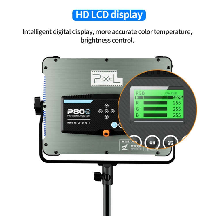 Pixel P80 60W 2600-10000K 542 LEDs Photography Fill Light Support Mobile APP Remote ControlAU ...