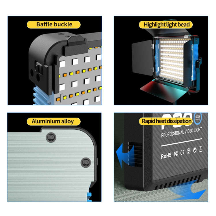 Pixel P80 60W 2600-10000K 542 LEDs Photography Fill Light Support Mobile APP Remote Control,UK Plug