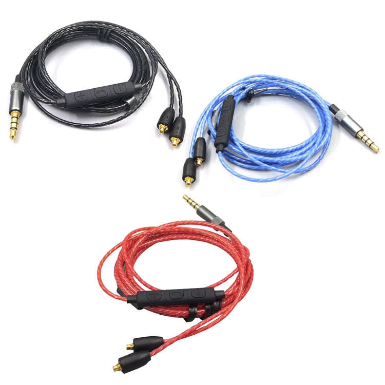 1.2m For Shure MMCX / SE215 / SE535 / SE846 / UE900 Volume Adjustment Headphone Cable(Red)