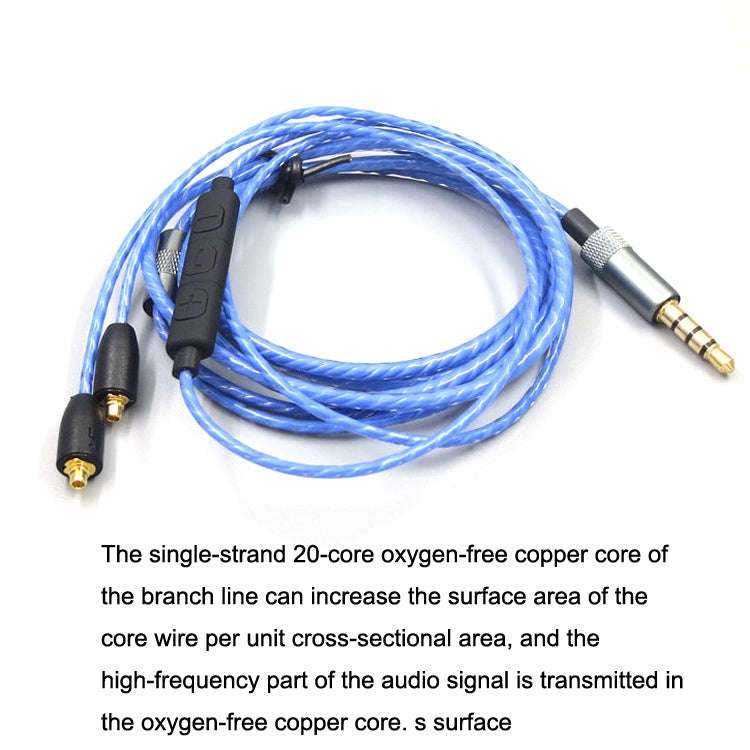 1.2m For Shure MMCX / SE215 / SE535 / SE846 / UE900 Volume Adjustment Headphone Cable(Black)