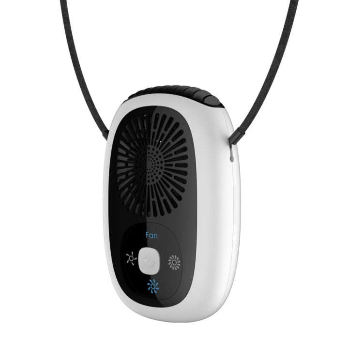 Leafless Hanging Neck Fan Mini Handheld Fan USB Rechargeable Fan  With Negative Ions White