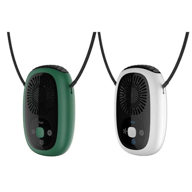 Leafless Hanging Neck Fan Mini Handheld Fan USB Rechargeable Fan Without Negative Ions Green