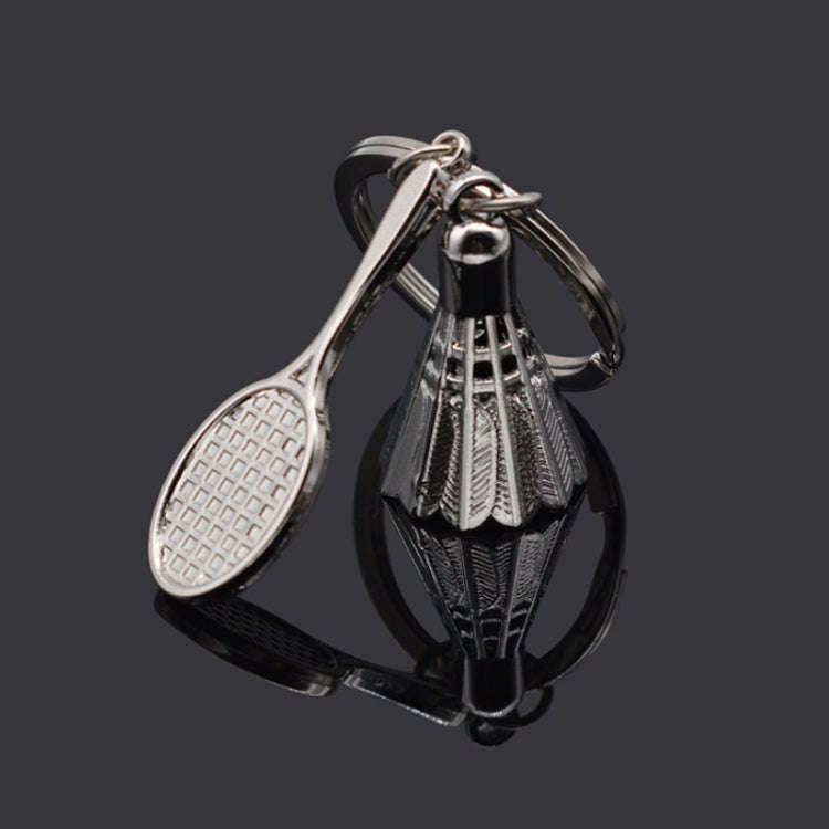 2pcs Simulated Badminton Metal Key Chain Arena Club Gift(Small)