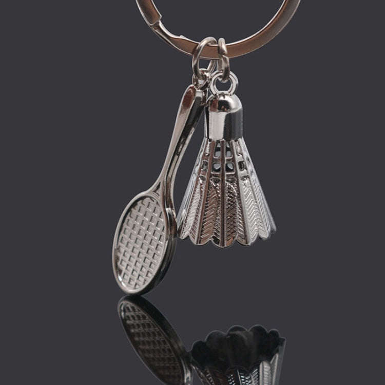 2pcs Simulated Badminton Metal Key Chain Arena Club Gift(Small)