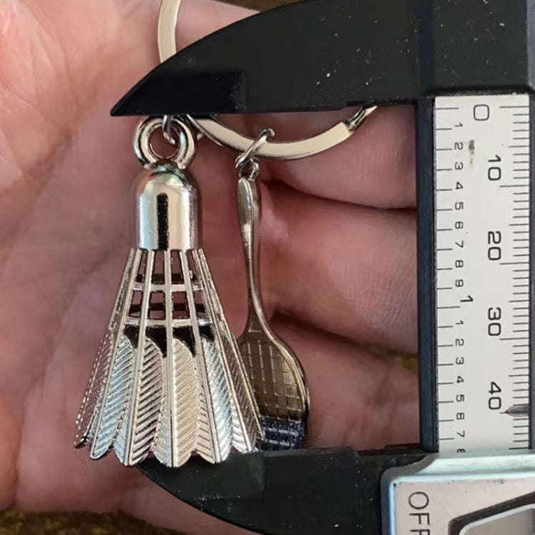 2pcs Simulated Badminton Metal Key Chain Arena Club Gift(Small)