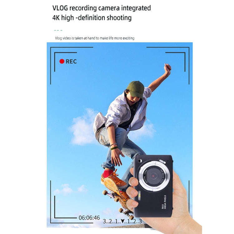 2.88 Inch IPS Screen HD Digital Camera 16X Zoom Portable CCD Camera(Champagne Gold)