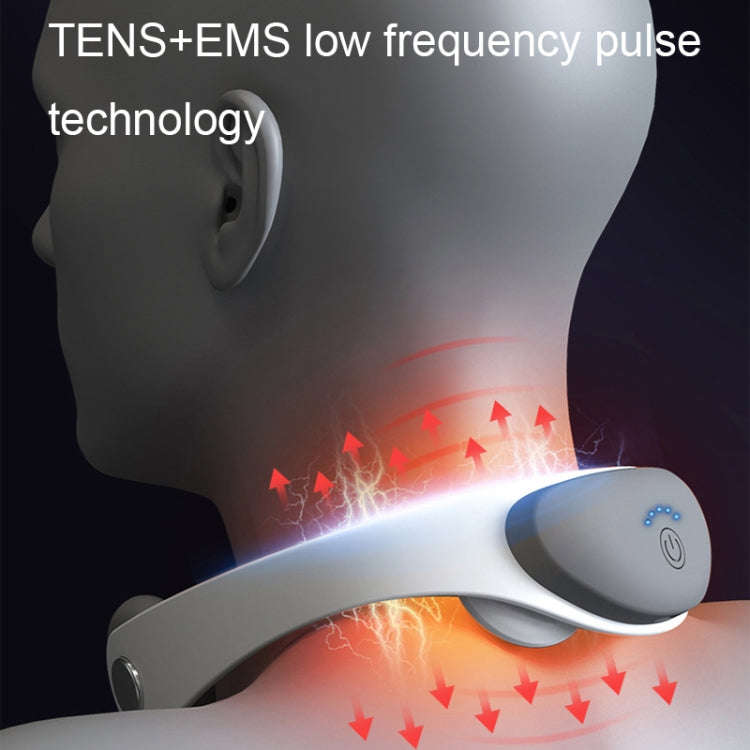 Cervical Spine Massager TENS Microcurrent Pulse Hanging Neck Massage Device(White)