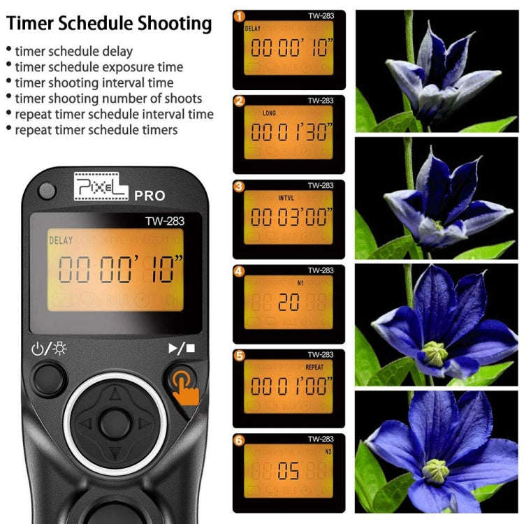 For Sony S1 Pixel TW283 Shutter Wireless Delay Remote Control SLR Shutter Flasher