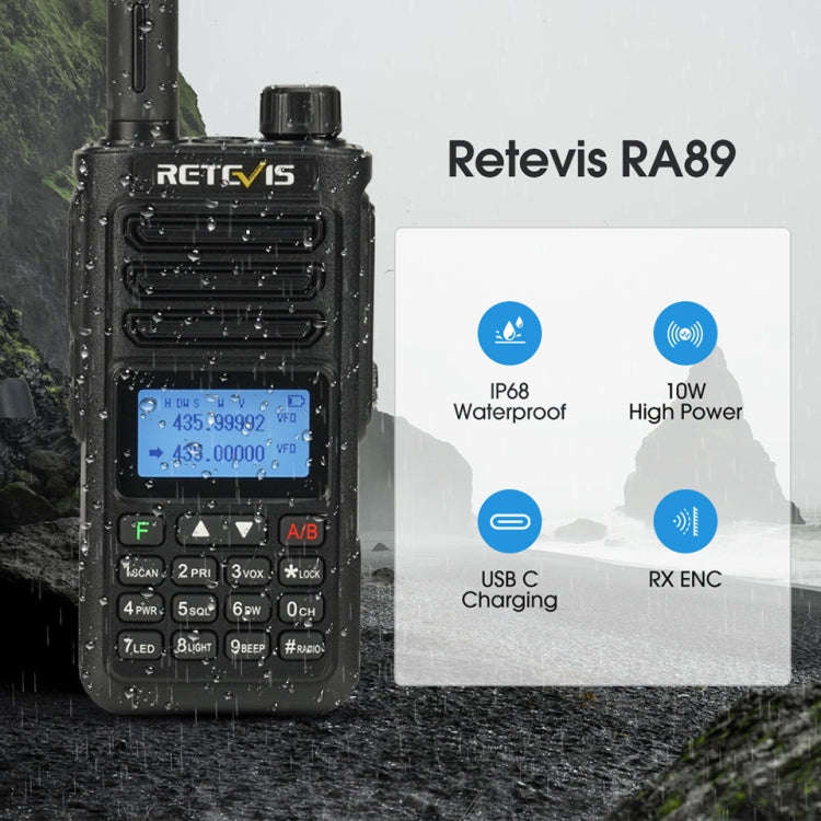 RETEVIS RA89 UV Dual-segment IP68 Waterproof Dual-guard Dual-standby Walkie Talkie(EU Frequency 1...