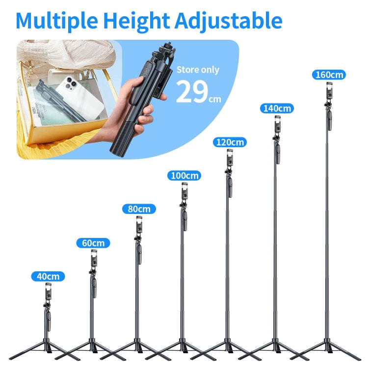 Pixel ST2 1.6m Anti Shake Selfie Stick Head Tripod Handheld Portable Folding Remote Control Outdo...