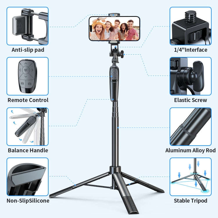 Pixel ST2 1.6m Anti Shake Selfie Stick Head Tripod Handheld Portable Folding Remote Control Outdo...