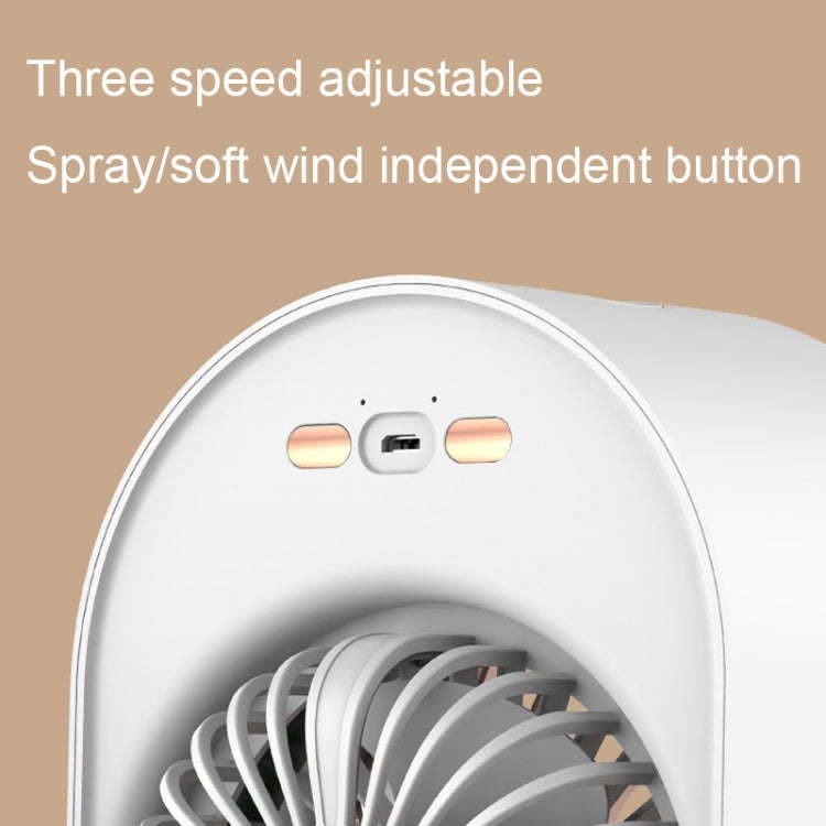 USB Spray Humidification Air Conditioning Fan Small Portable Desktop Air Cooler, Style: Plug-in (...