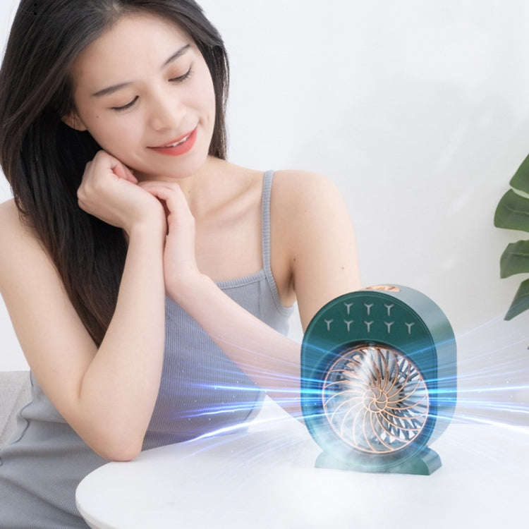 USB Spray Humidification Air Conditioning Fan Small Portable Desktop Air Cooler, Style: Plug-in (...