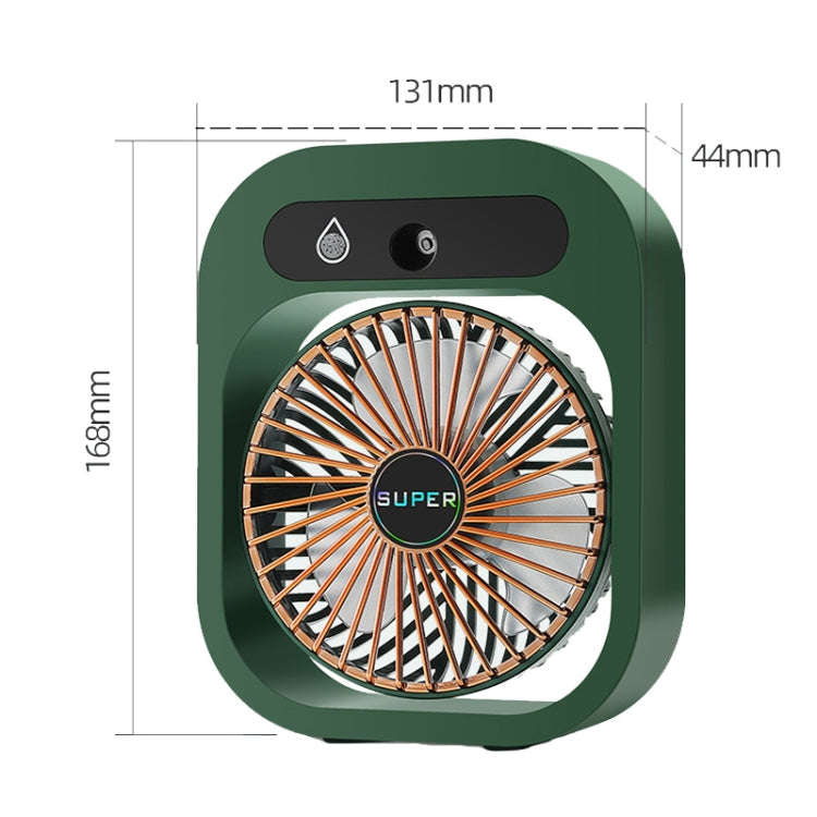 USB Charging Humidification Air Conditioner Fan Nano Spray Desktop Portable Cooling Fan(Green)