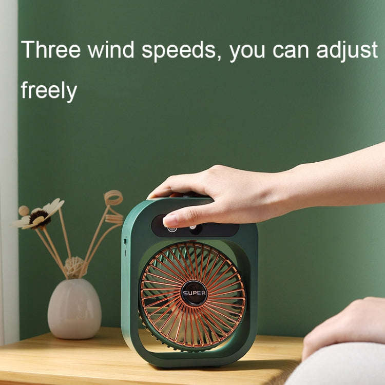 USB Charging Humidification Air Conditioner Fan Nano Spray Desktop Portable Cooling Fan(Green)