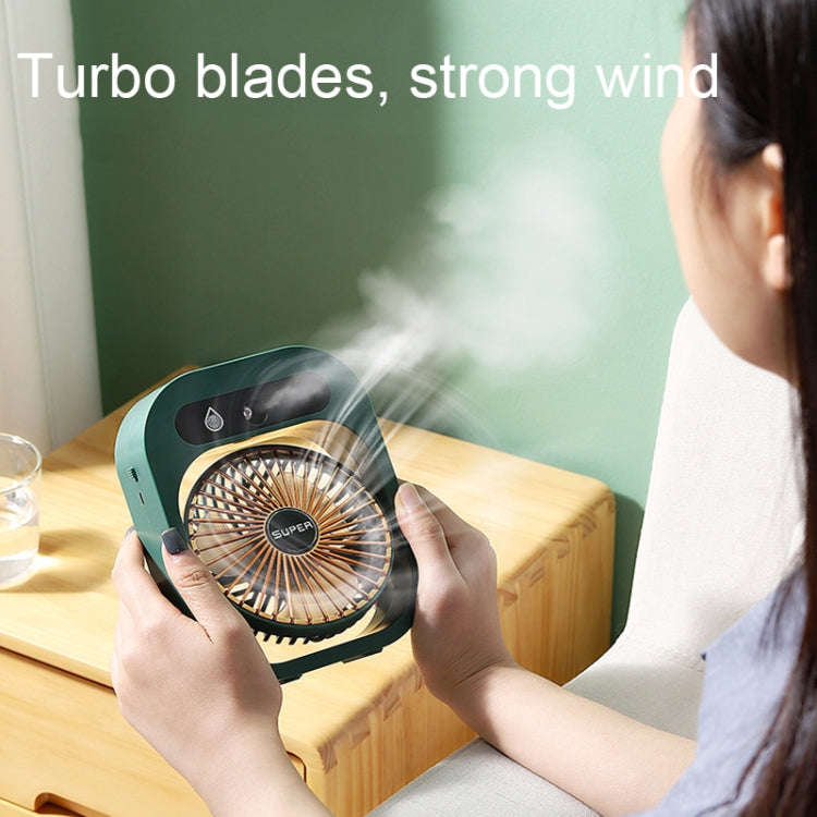 USB Charging Humidification Air Conditioner Fan Nano Spray Desktop Portable Cooling Fan(White)