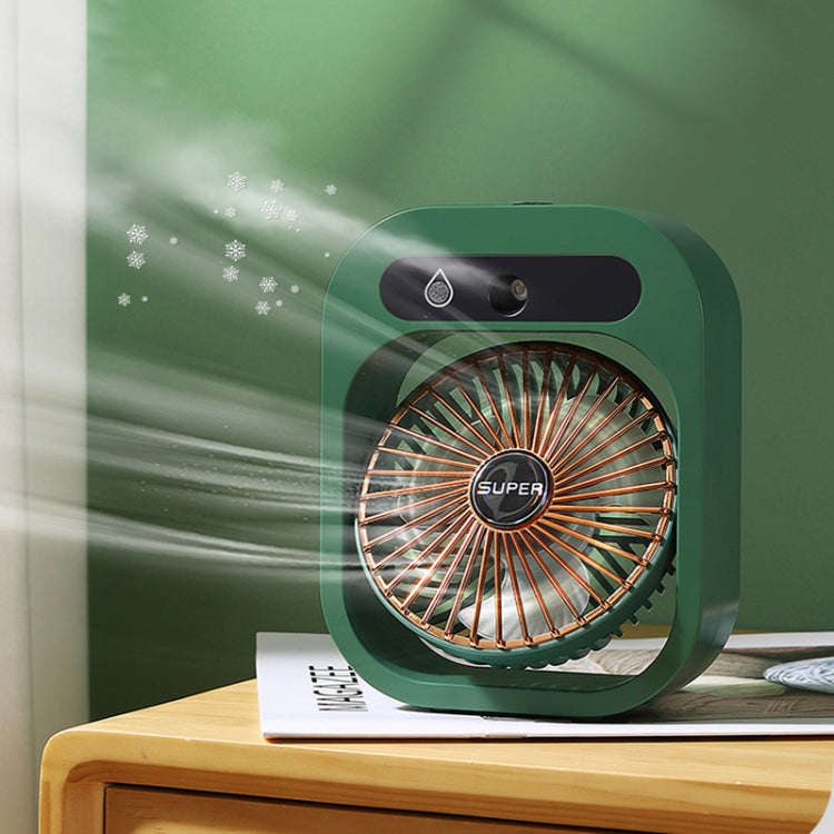 USB Charging Humidification Air Conditioner Fan Nano Spray Desktop Portable Cooling Fan(White)