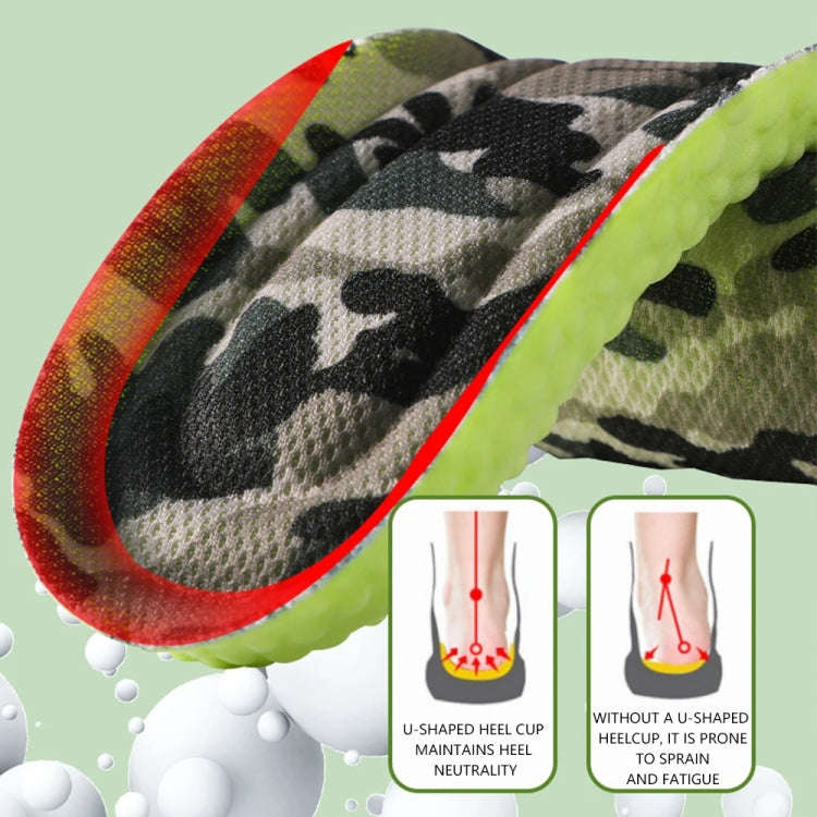 Camouflage Memory Foam Sport Insoles Breathable Sweatproof Shoes Sole Cushion, Size: 37-38