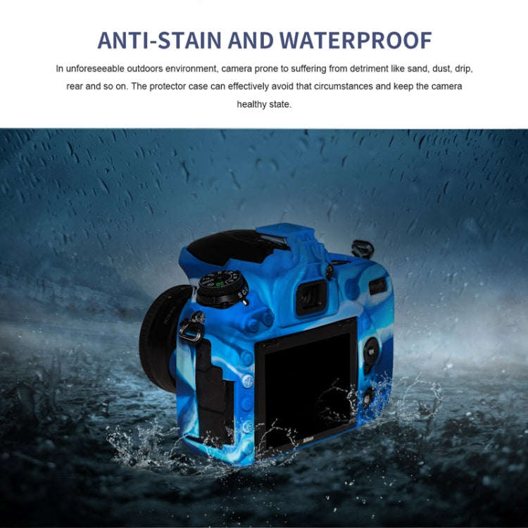 Pixel P001 For Nikon D750 Camera Silicone Protector Case(Ocean Camouflage)