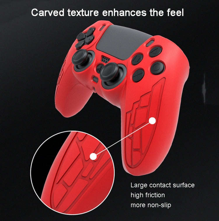 For PS5 Gamepad Silicone Case Non-slip Texture Thickened Protective Cover(White)