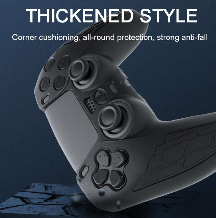 For PS5 Gamepad Silicone Case Non-slip Texture Thickened Protective Cover(Black)