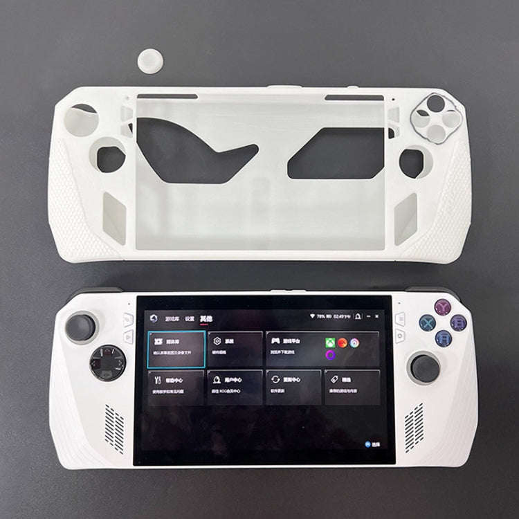 For ASUS ROG Ally Handheld Game Console Silicone Drop-proof Protective Case All-inclusive Case(Blue)