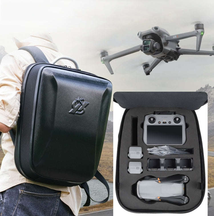 For DJI AIR 3 Hard Shell Storage Bag Portable Protective Backpack(Blue)