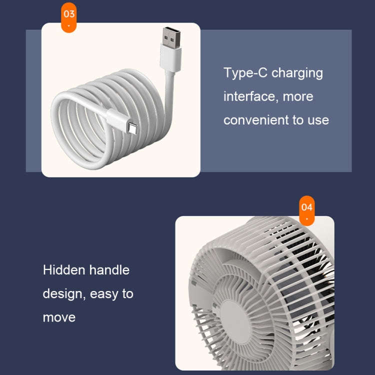 Desktop Air Circulation Upright Night Light Fan Household Rotatable Turbo Fan, Style: Plug-in Model