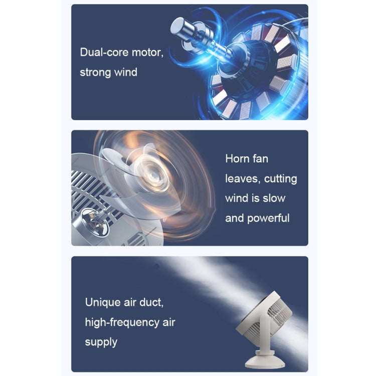 Desktop Air Circulation Upright Night Light Fan Household Rotatable Turbo Fan, Style: Plug-in Model