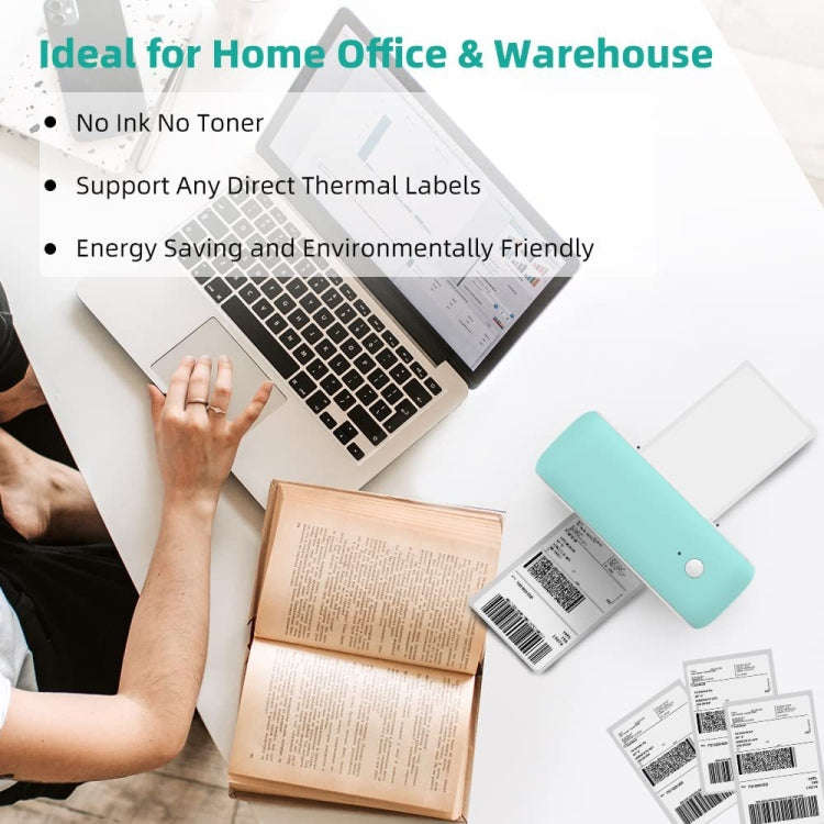 Phomemo PM246S Address Label Printer Thermal Paper Express E-Manifest Printer, Size: US(Green)