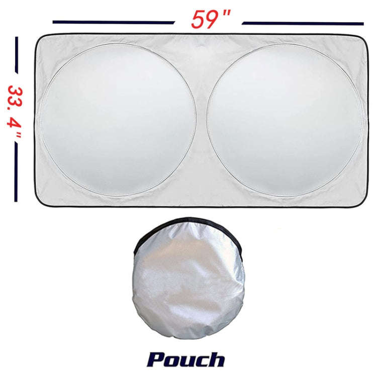 150x85cm Car Double Circle Sun Visor Heat Insulation Sun Protection Sun Block