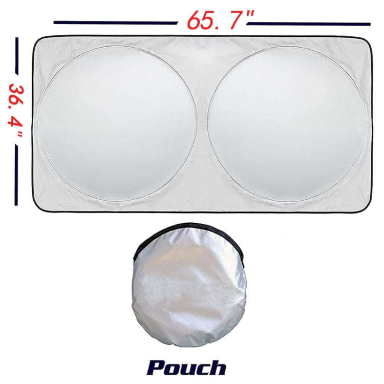167x95cm Car Double Circle Sun Visor Heat Insulation Sun Protection Sun Block