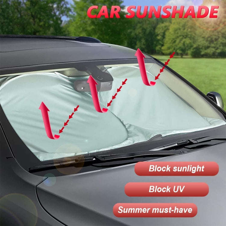 150x80cm Car Double Circle Sun Visor Heat Insulation Sun Protection Sun Block