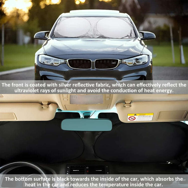 160x86cm Car Double Circle Sun Visor Heat Insulation Sun Protection Sun Block