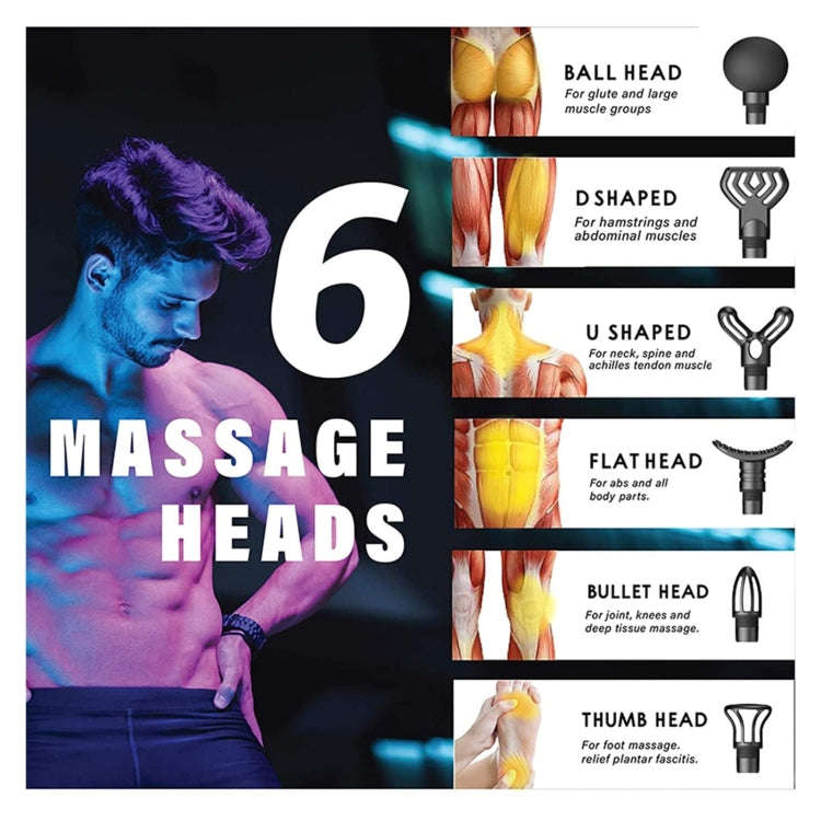 20-speed Touch Control Fascia Massager with 6 Massage Heads,CN Plug(Silver)
