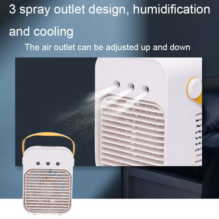 Mini Desktop Air Conditioner Fan Household Spray Humidification Air Cooler(White)