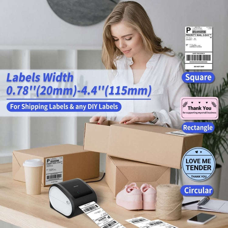 Phomemo D520-BT Bluetooth Thermal Shipping Label Printer Wireless Desktop Printer For Barcode Add...