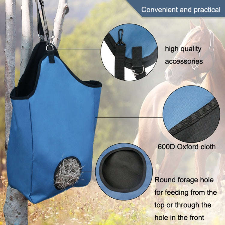 Double Layer Oxford Cloth Horse Hay Bale Hay Tote Bag(Blue)