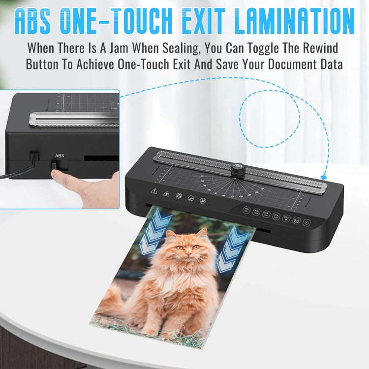 FN338 A4/A5/A6 Photo Laminator With 4 Levels Of Thickness Optional Preheating Alarm(EU Plug)