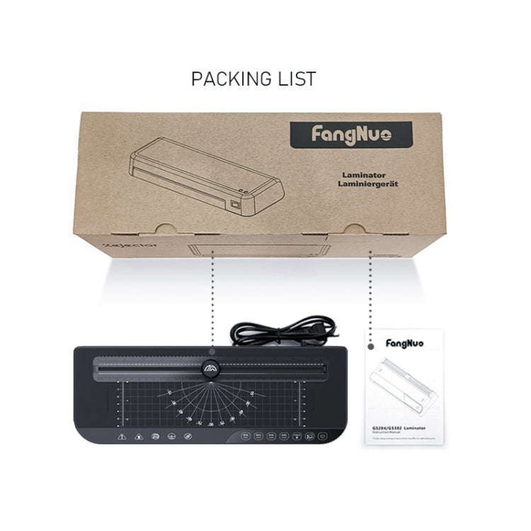 FN338 A4/A5/A6 Photo Laminator With 4 Levels Of Thickness Optional Preheating Alarm(EU Plug)