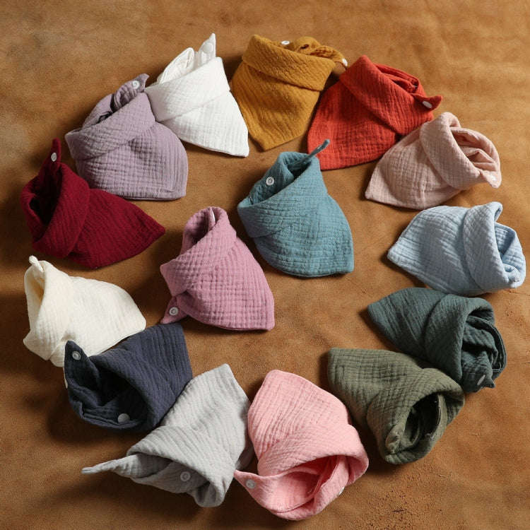 Baby Cotton Gauze Drool Towel + Bow Hairband Set Baby Bibs(Gray)