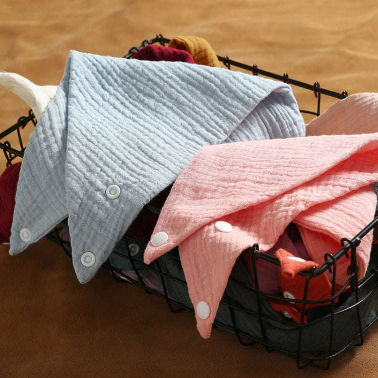 Baby Cotton Gauze Drool Towel + Bow Hairband Set Baby Bibs(Brick Red)