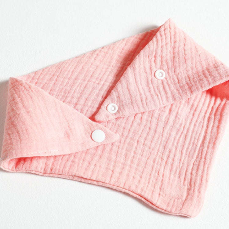 Baby Cotton Gauze Drool Towel + Bow Hairband Set Baby Bibs(Rubber Pink)