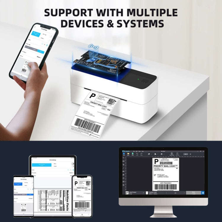 Phomemo PM241-BT Bluetooth Address Label Printer Thermal Shipping Package Label Maker, Size: US(S...