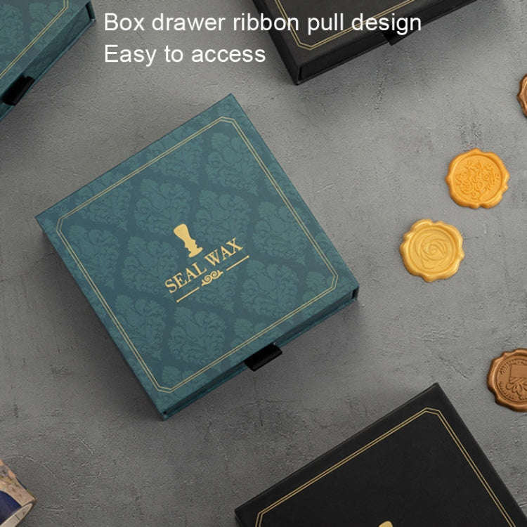Gift Box Fire Paint Stamp Set Retro Handbook Material Accessories DIY Book Material(Black Box Love)