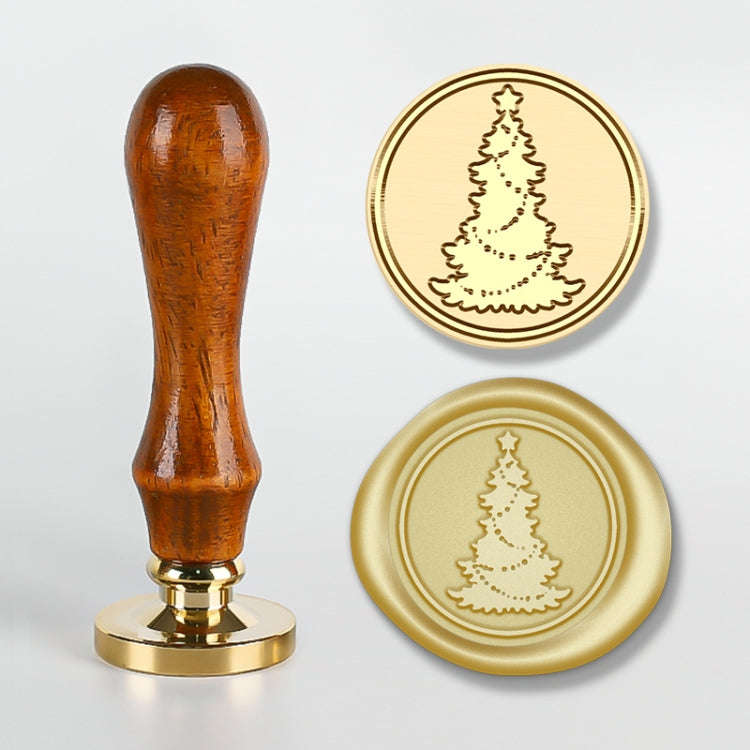 Christmas Series Fire Lacquer Seal Wood Grain Handle+Brass Seal Head(SD-19)