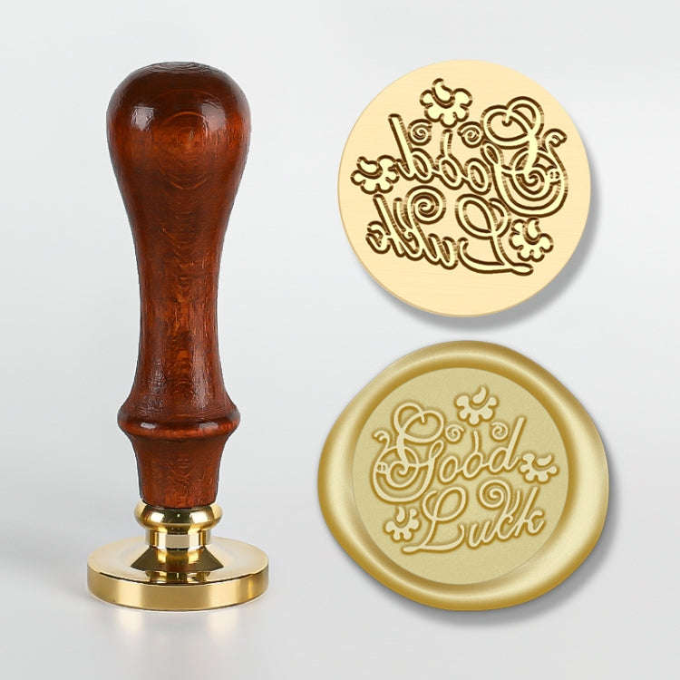 English Letters Series Fire Lacquer Seal Toxca Handle+Brass Seal Head(YW-04 Good Luck)